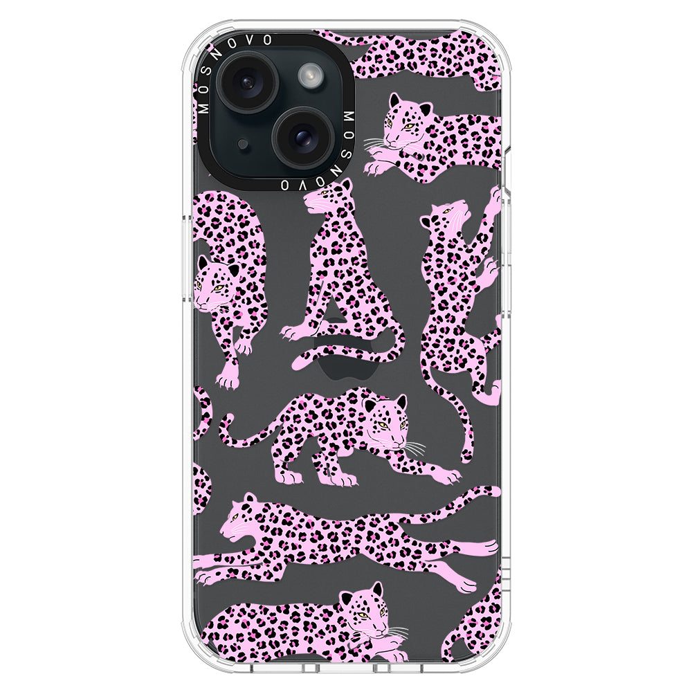 Pink Leopard Phone Case - iPhone 15 Case - MOSNOVO