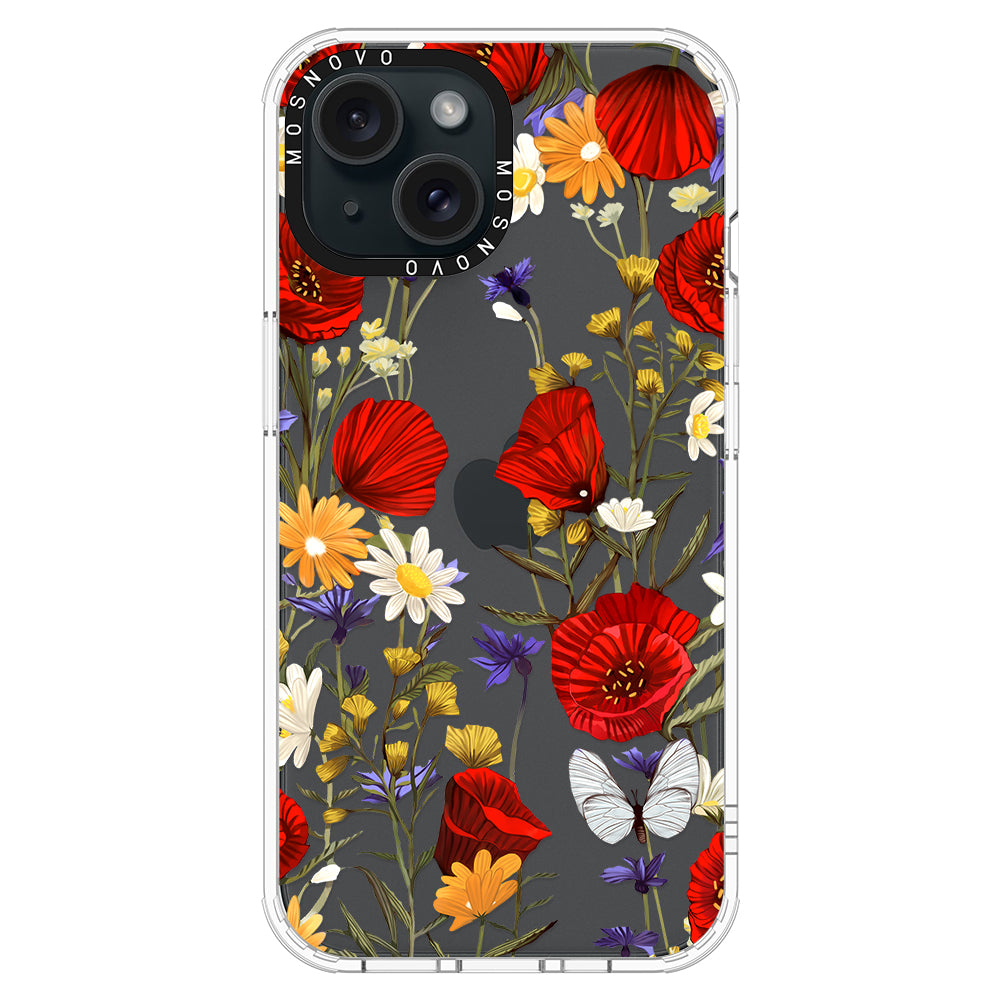 Poppy Floral Phone Case - iPhone 15 Case - MOSNOVO