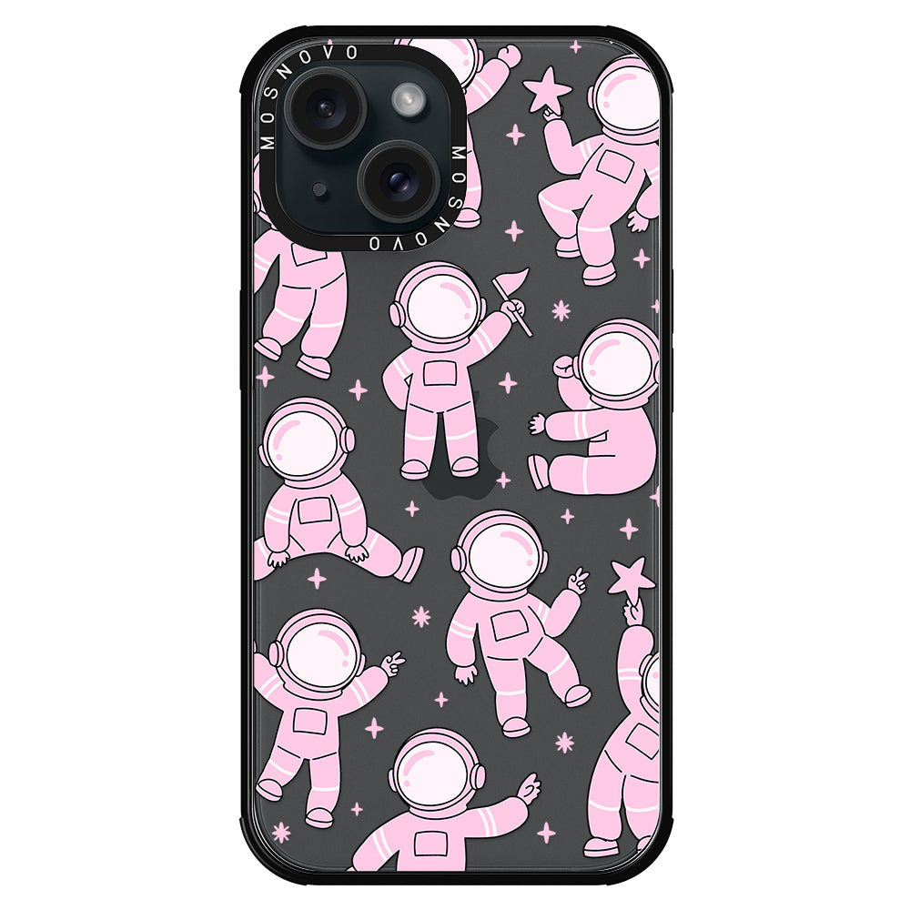 Pink Astronaut Phone Case - iPhone 15 Case - MOSNOVO