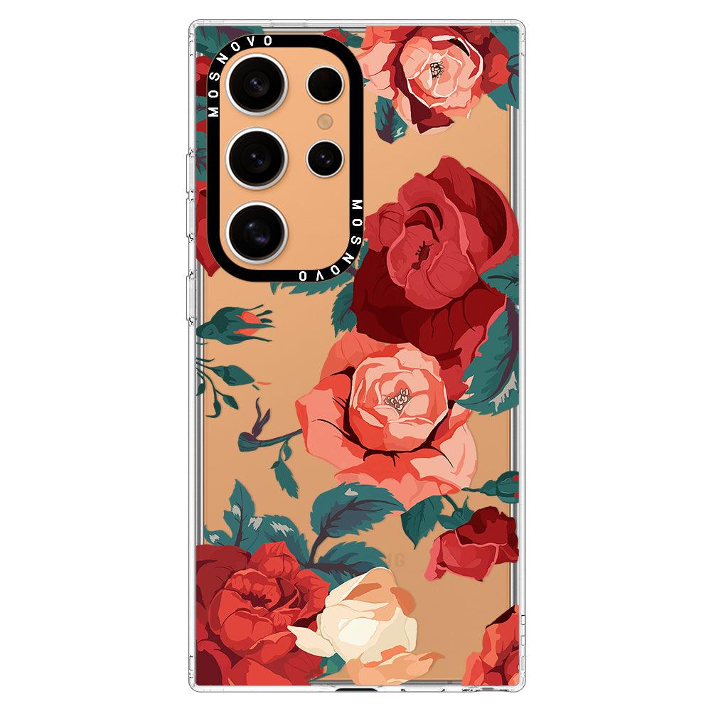 Vintage Red Rose Phone Case - Samsung Galaxy S24 Ultra Case - MOSNOVO