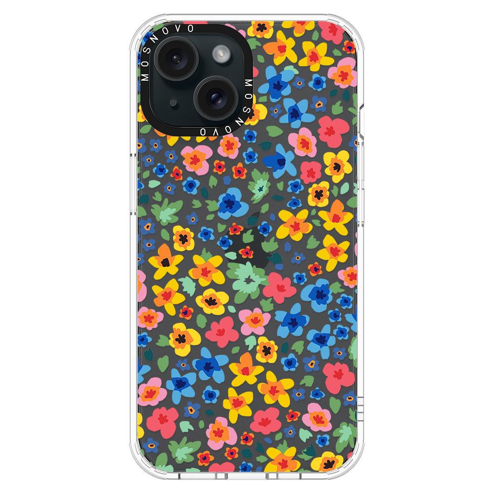 Lovely Floral Flower Phone Case - iPhone 15 Plus Case - MOSNOVO