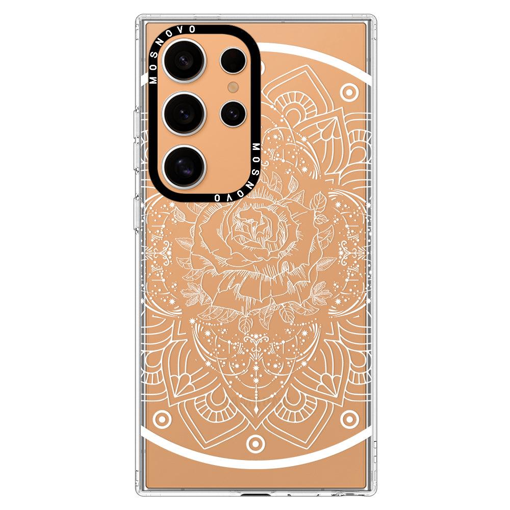 Rose Mandala Phone Case - Samsung Galaxy S24 Ultra Case - MOSNOVO