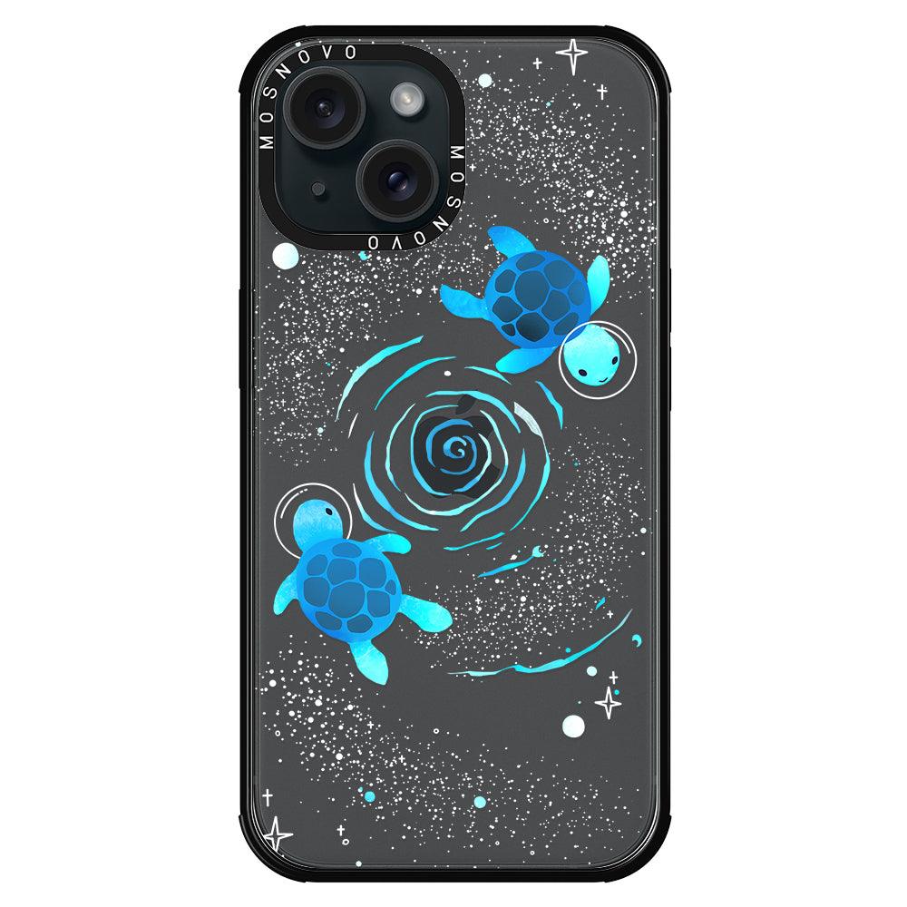 Space Turtle Phone Case - iPhone 15 Case Black