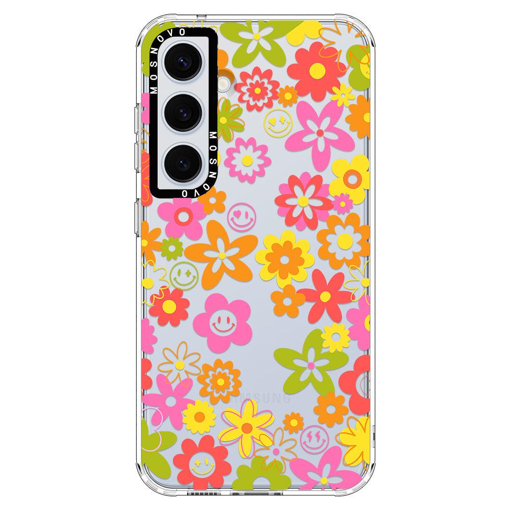 70's Groovy Floral Phone Case - Samsung Galaxy S24 Plus Case