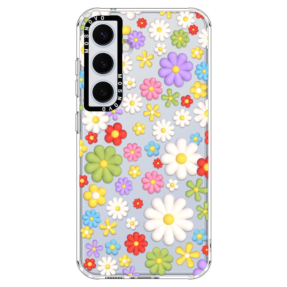 3D Flowers Phone Case - Samsung Galaxy S24 Case