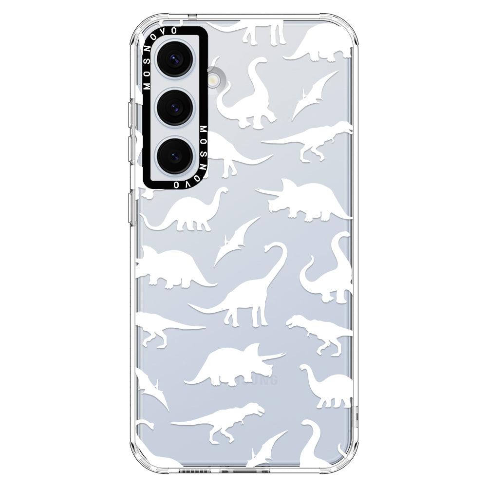 White Dinosaur Phone Case - Samsung Galaxy S24 Plus Case - MOSNOVO