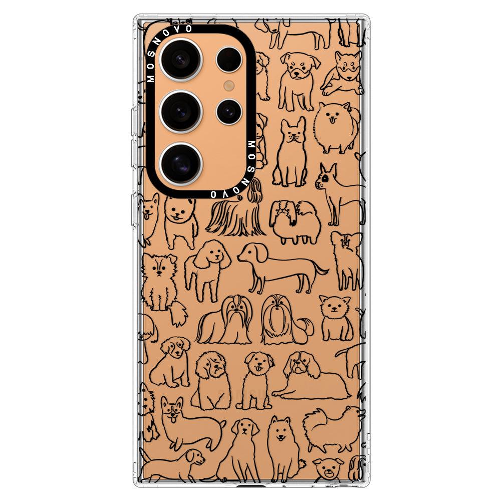 Doodle Dog Phone Case - Samsung Galaxy S24 Ultra Case - MOSNOVO