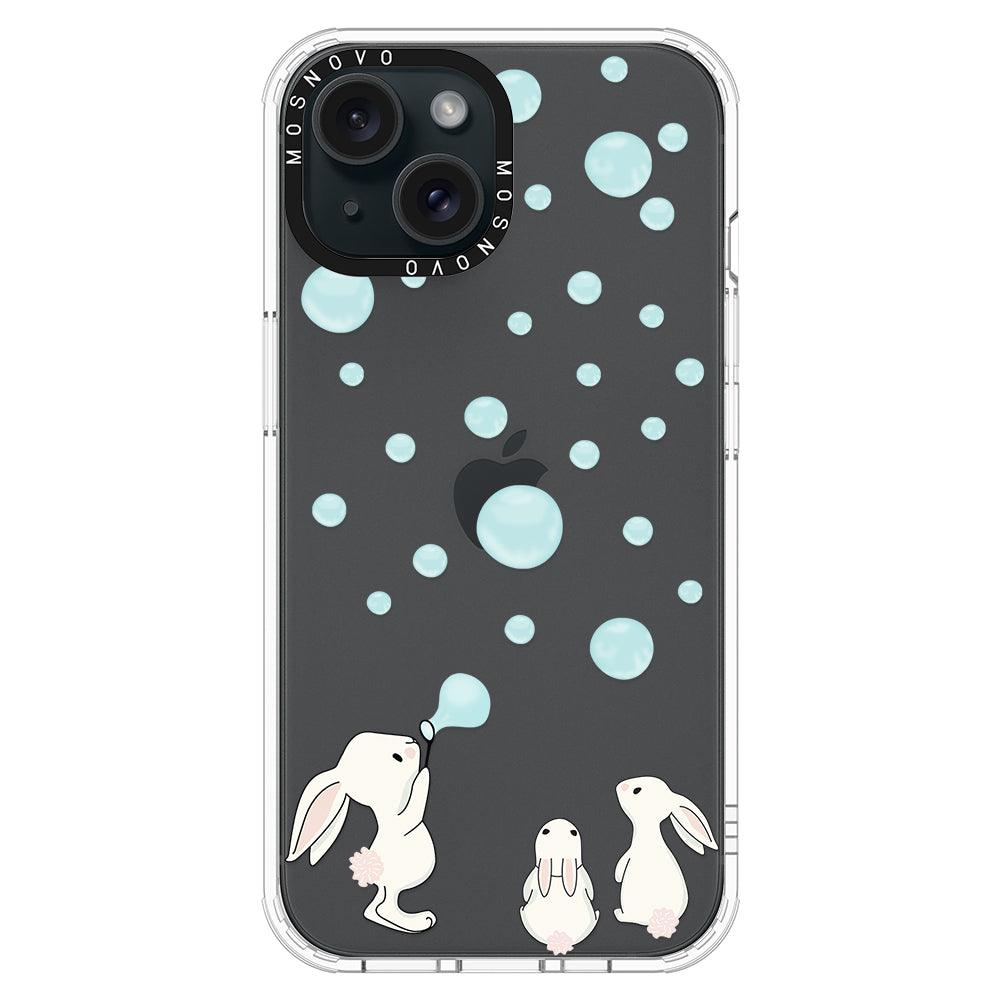 Bunny Blow Bubble Phone Case - iPhone 15 Plus Case - MOSNOVO