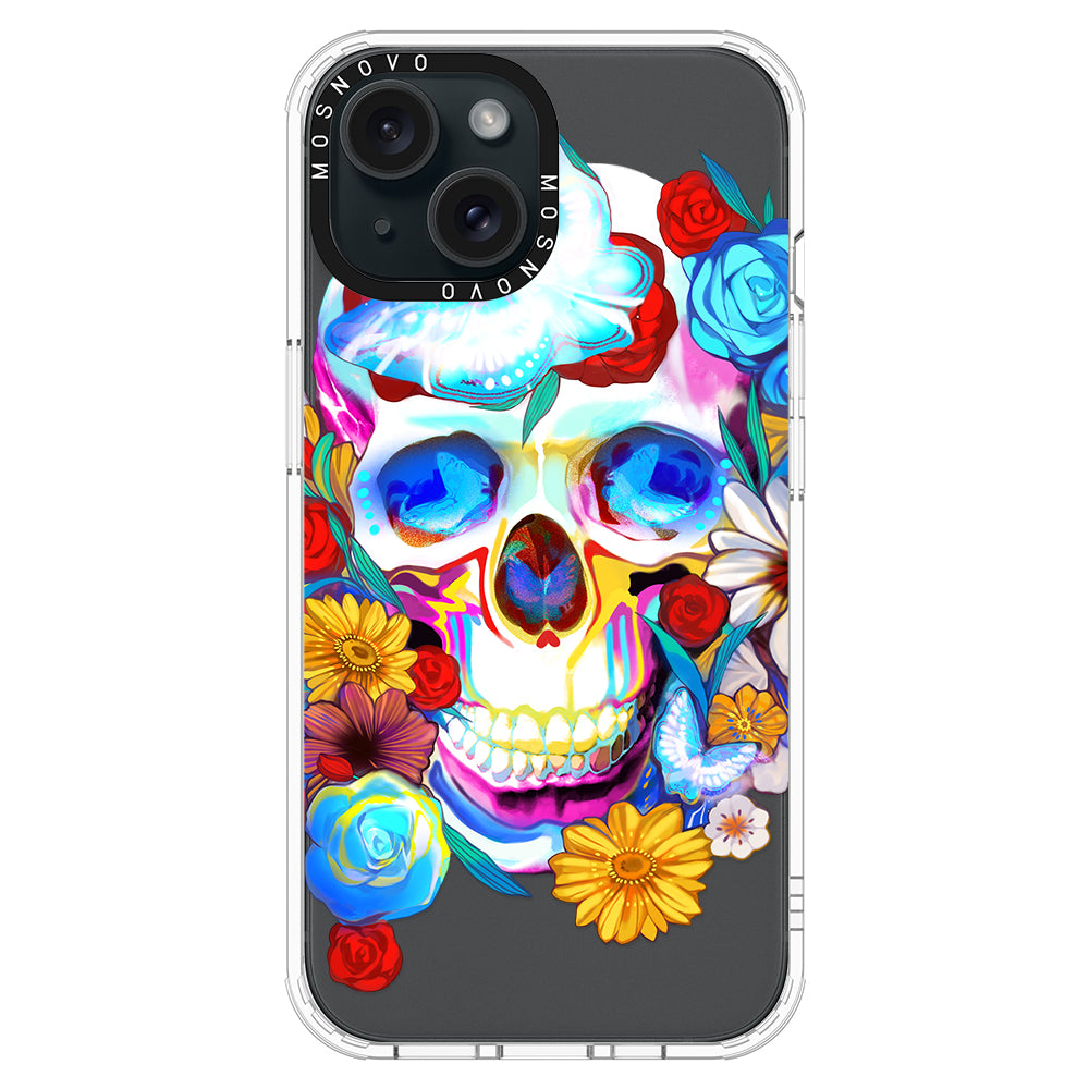 Neon Skull Phone Case - iPhone 15 Plus Case - MOSNOVO