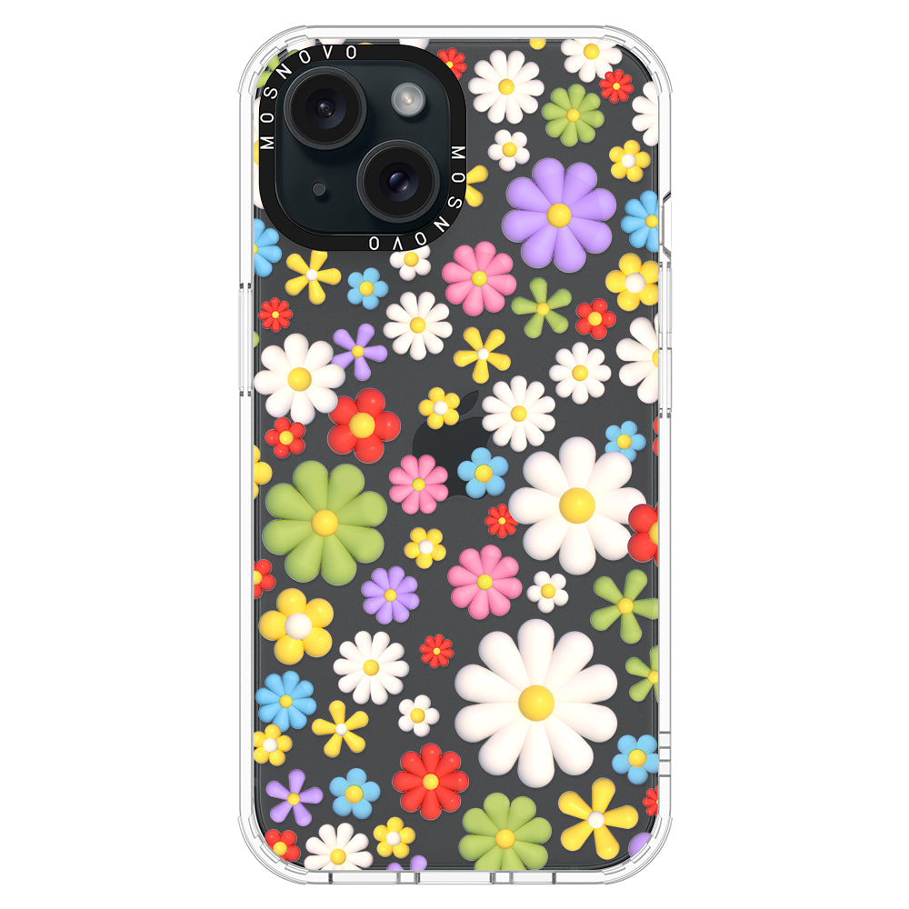 3D Flowers Phone Case - iPhone 15 Case - MOSNOVO