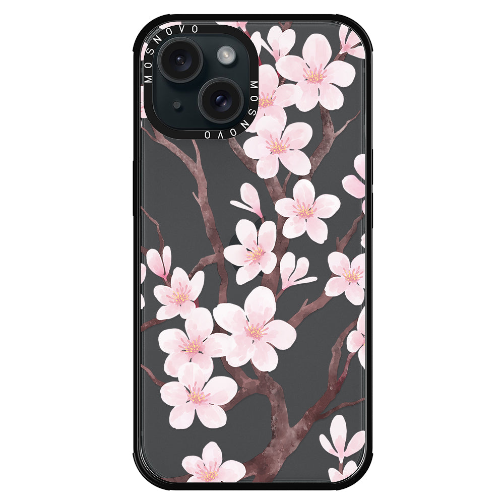 Cherry Blossom Flower Phone Case - iPhone 15 Plus Case - MOSNOVO