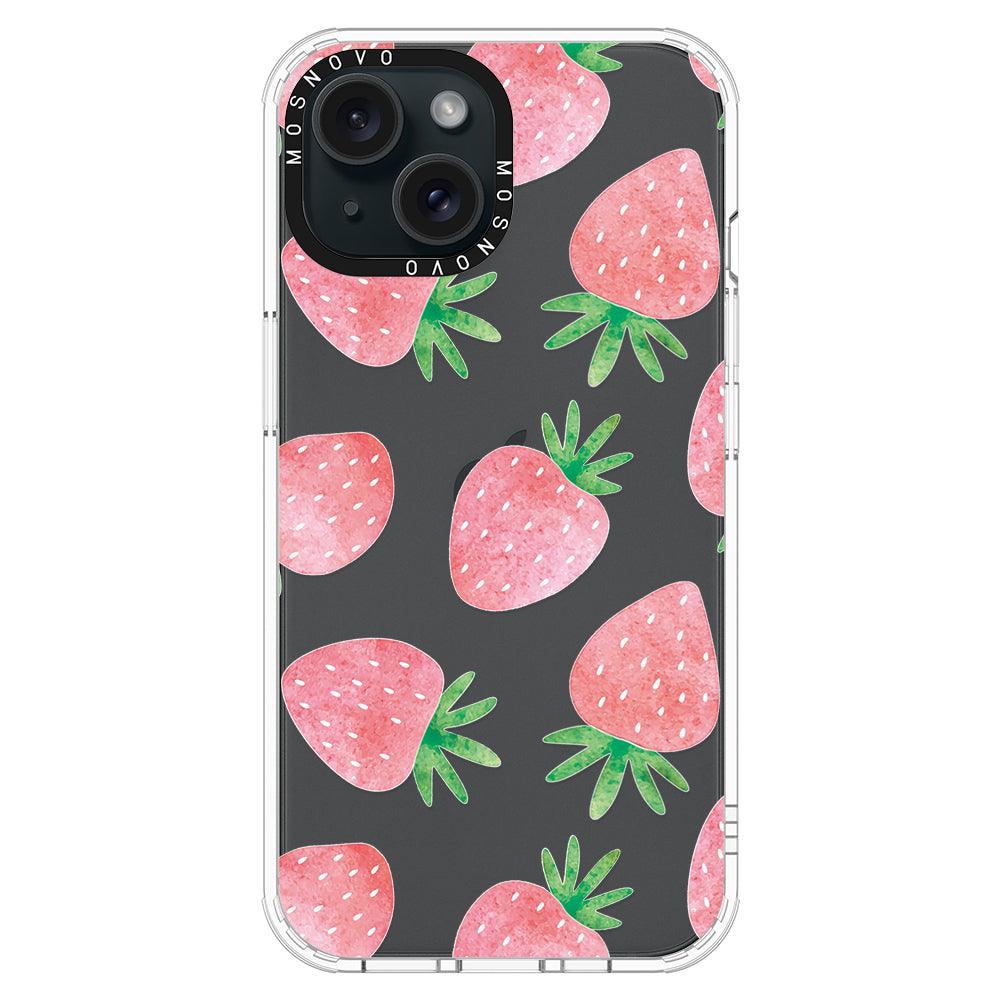 Pastel Strawberry Phone Case - iPhone 15 Case - MOSNOVO