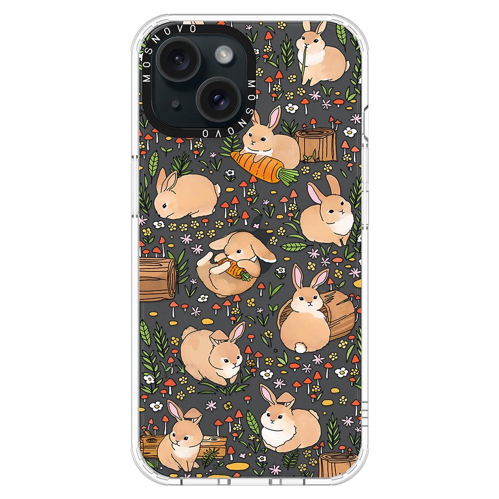 Bunny Garden Phone Case - iPhone 15 Case Clear