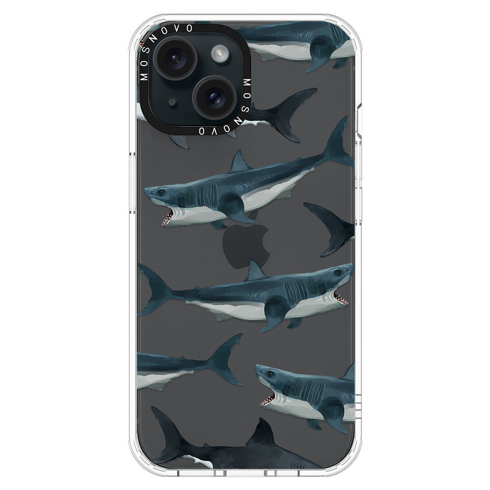 White Shark Phone Case - iPhone 15 Plus Case - MOSNOVO