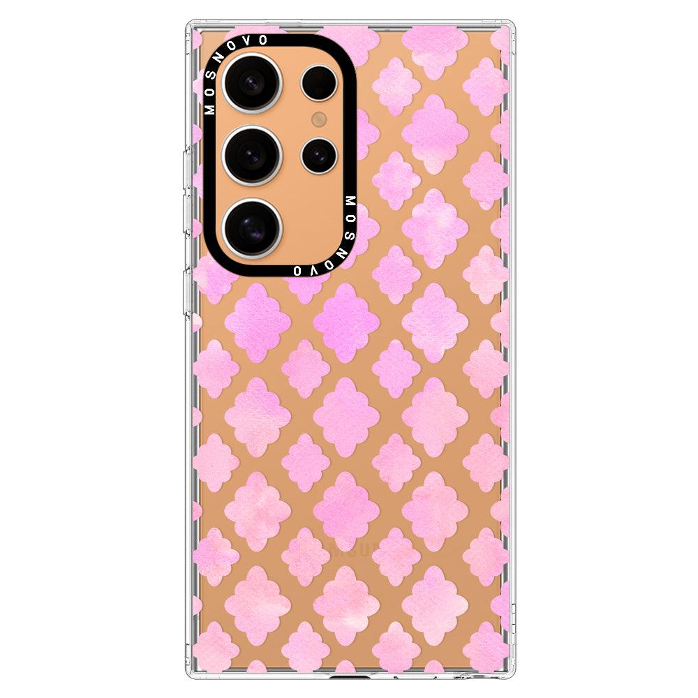 Pink Flower Diamond Phone Case - Samsung Galaxy S24 Ultra Case - MOSNOVO