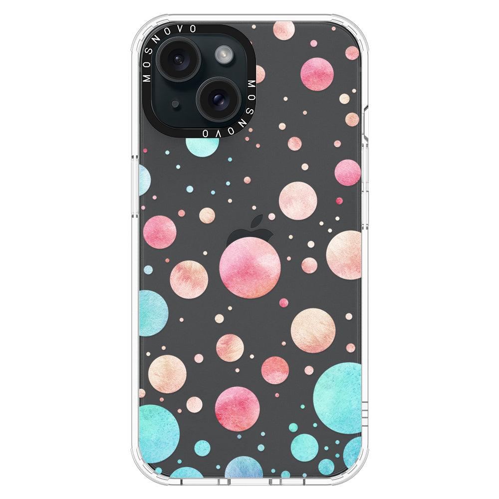 Watercolor Polka Dot Phone Case - iPhone 15 Case Clear