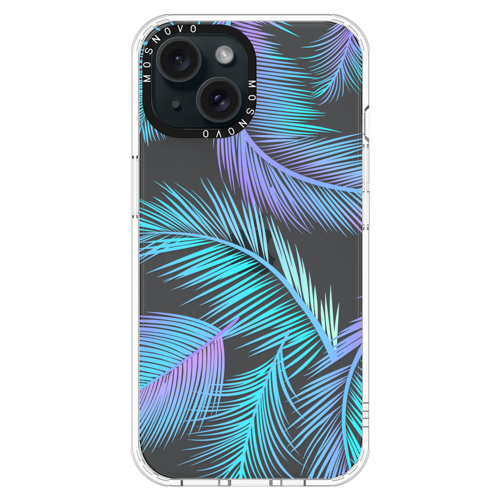 Gradient Tropical Palm Leaf Phone Case - iPhone 15 Plus Case - MOSNOVO