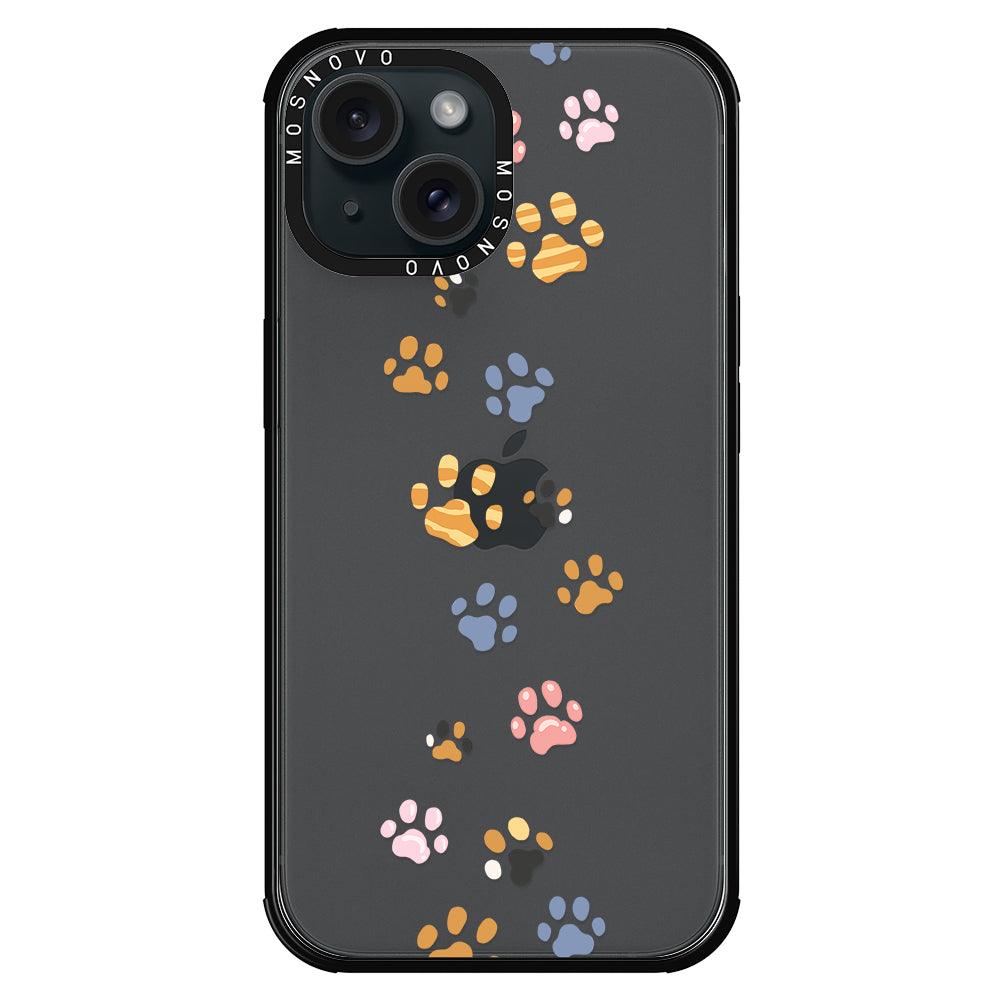 Colorful Paw Phone Case - iPhone 15 Plus Case - MOSNOVO