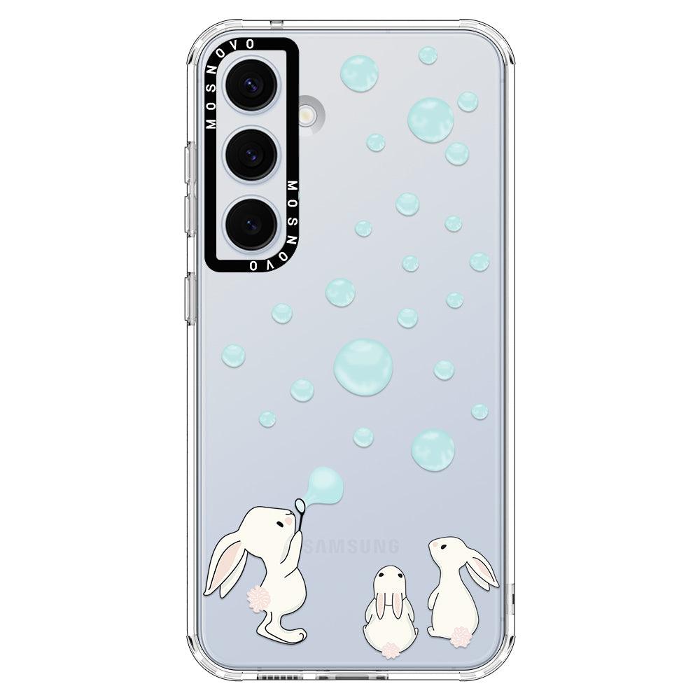 Bunny Blow Bubble Phone Case - Samsung Galaxy S24 Plus Case - MOSNOVO