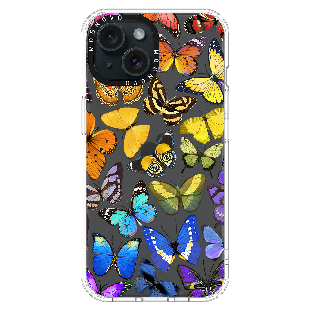 Rainbow Butterfly Phone Case - iPhone 15 Plus Case - MOSNOVO