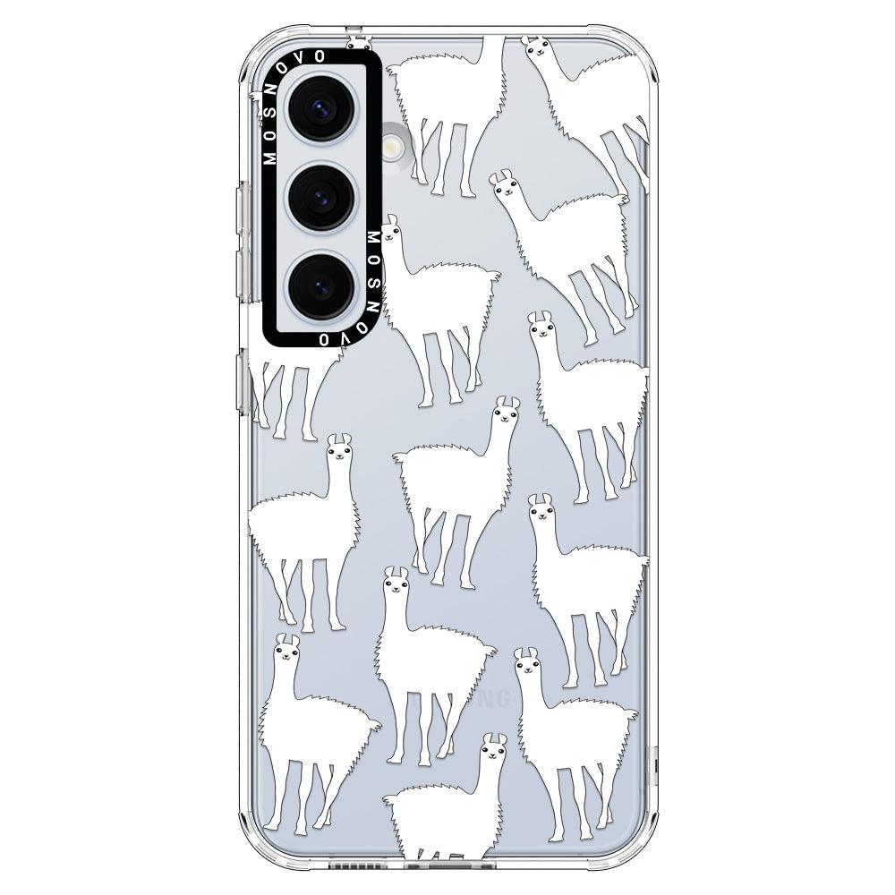 White Llama Phone Case - Samsung Galaxy S24 Plus Case - MOSNOVO