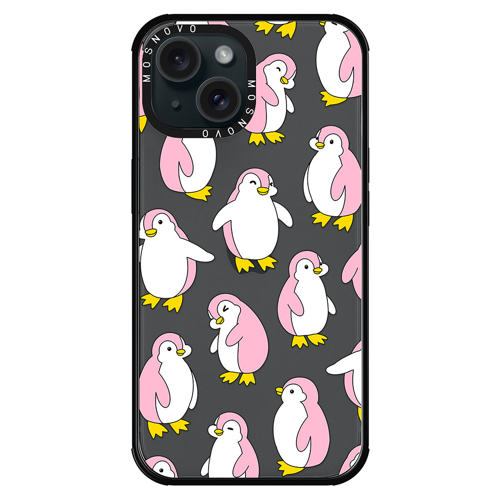 Pink Penguins Phone Case - iPhone 15 Plus Case - MOSNOVO