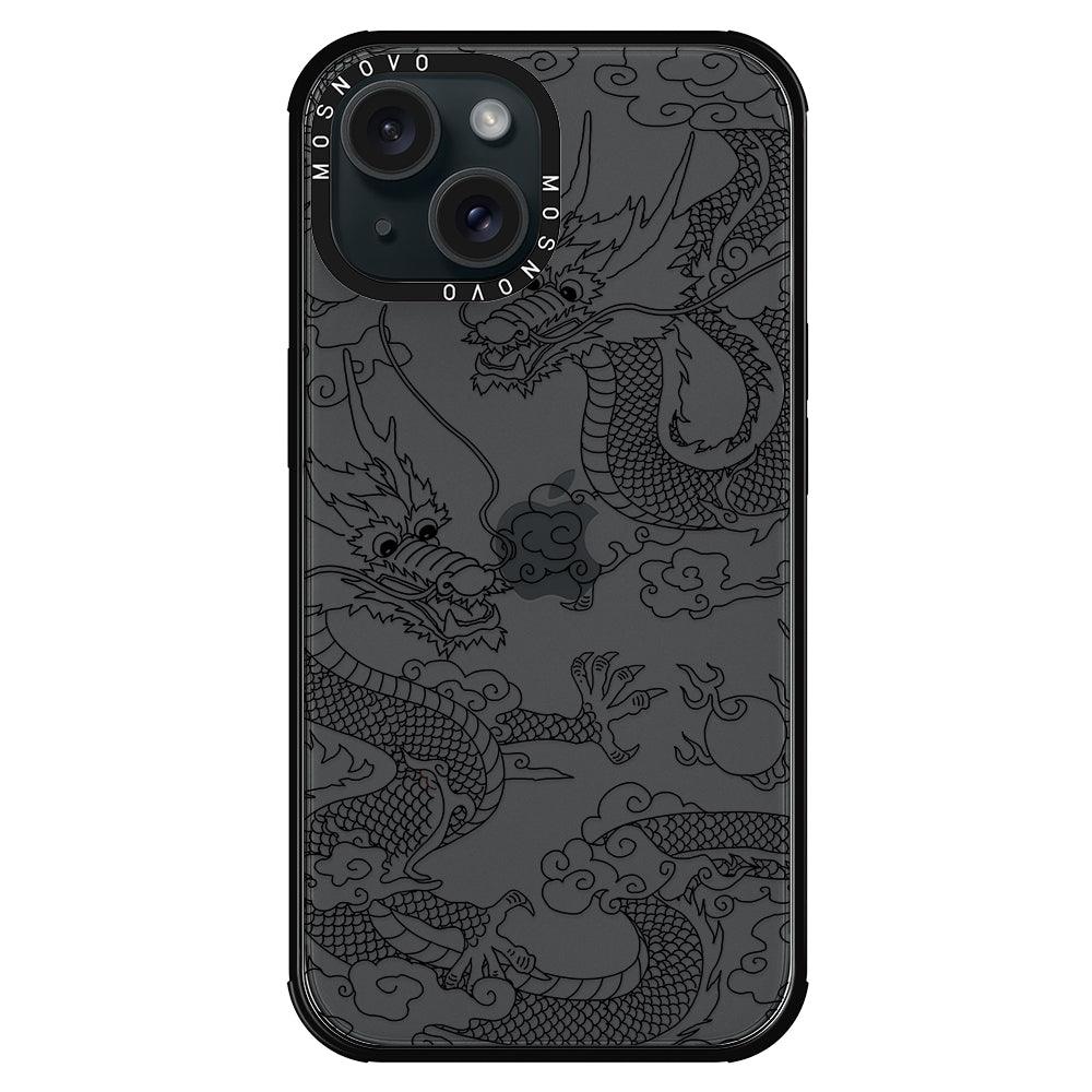 Black Dragon Phone Case - iPhone 15 Plus Case - MOSNOVO