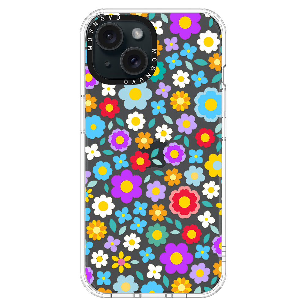 Retro Flower Phone Case - iPhone 15 Plus Case - MOSNOVO