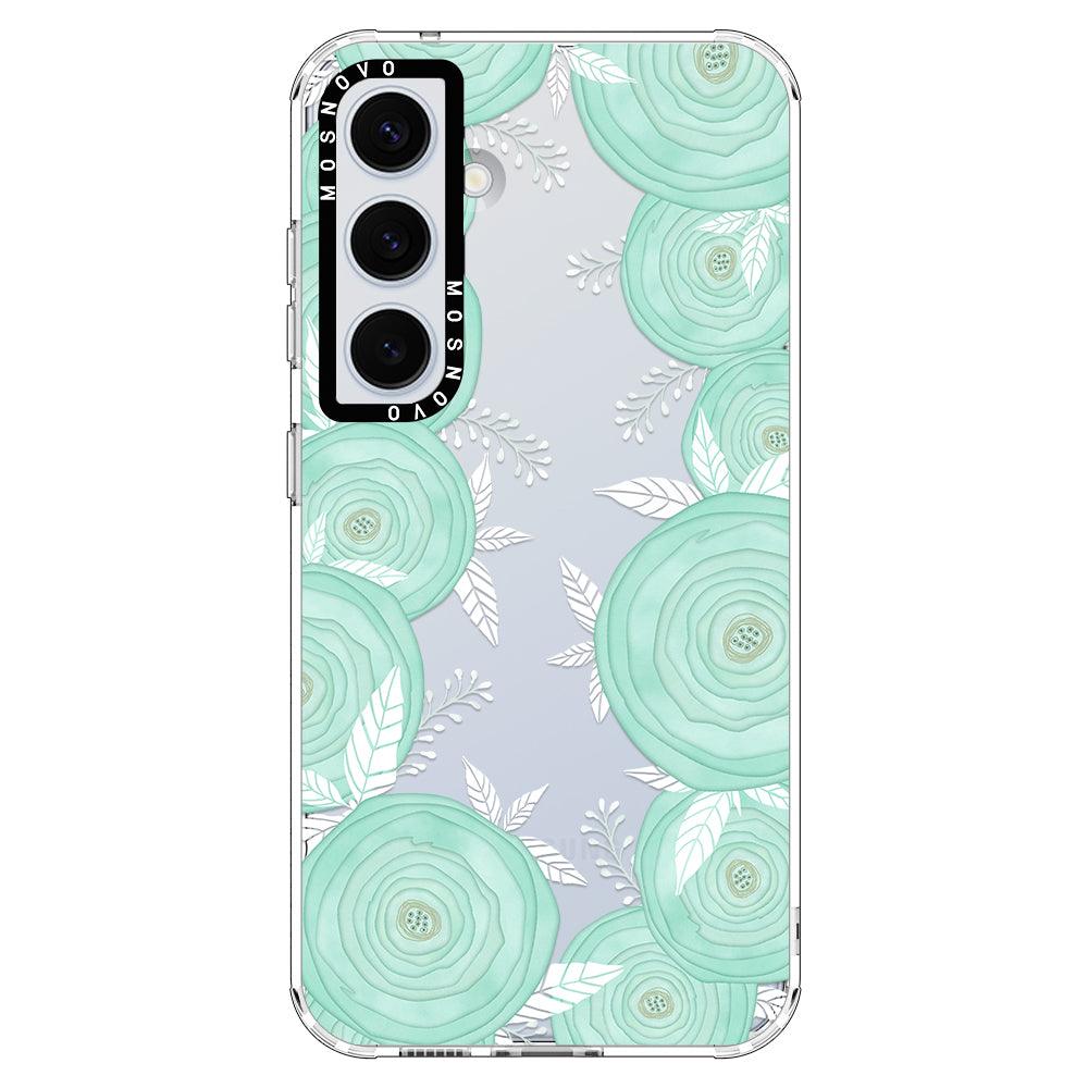 Mint Flower Phone Case - Samsung Galaxy S24 Plus Case - MOSNOVO