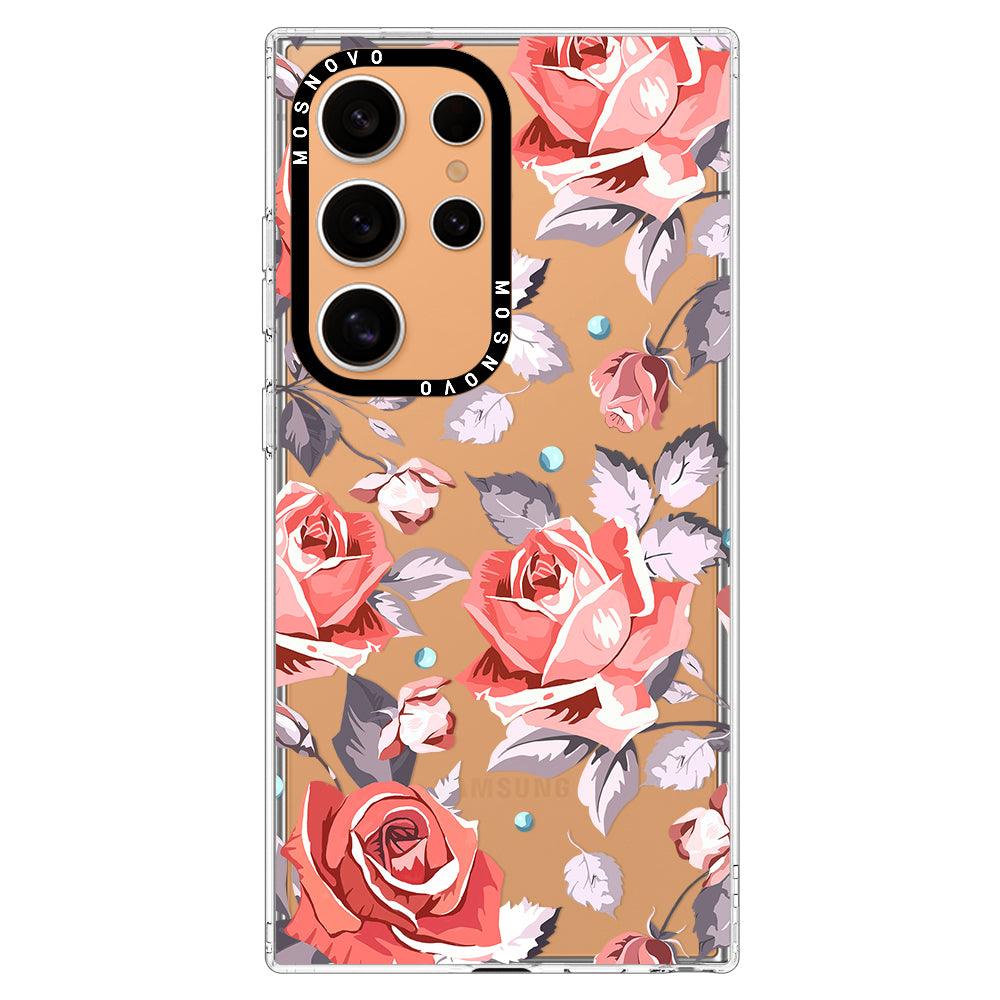 Retro Floral Phone Case - Samsung Galaxy S24 Ultra Case - MOSNOVO