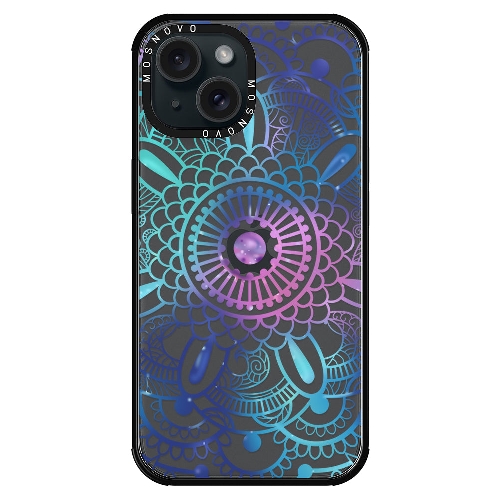 Violet Blue Mandala Phone Case - iPhone 15 Case - MOSNOVO