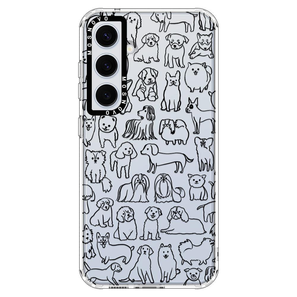 Doodle Dog Phone Case - Samsung Galaxy S24 Case - MOSNOVO