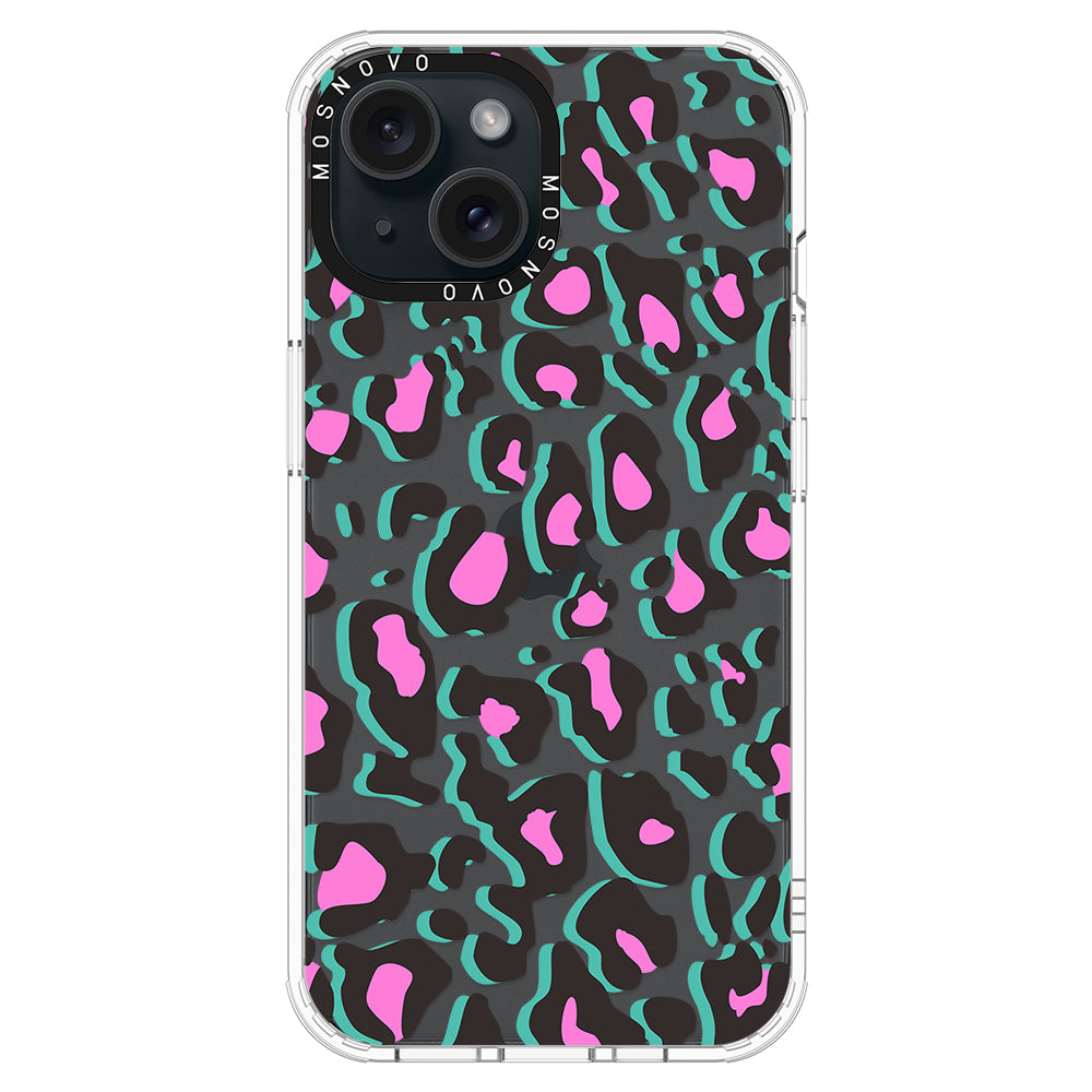 Hot Pink Leopard Print Phone Case - iPhone 15 Case - MOSNOVO