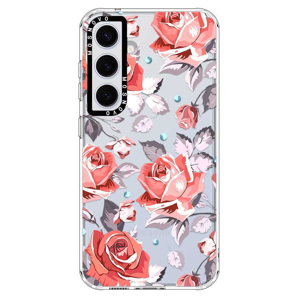 Retro Floral Phone Case - Samsung Galaxy S24 Plus Case - MOSNOVO