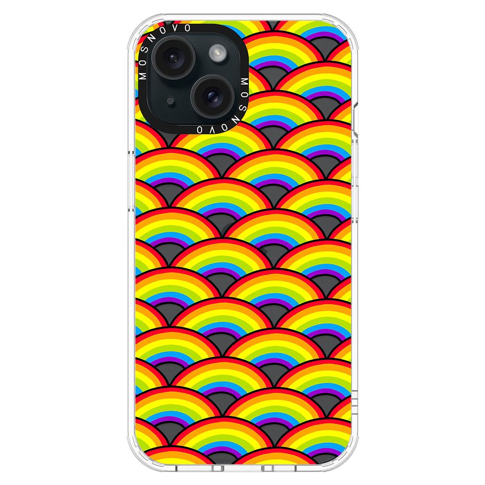 Rainbow Waves Phone Case - iPhone 15 Case - MOSNOVO