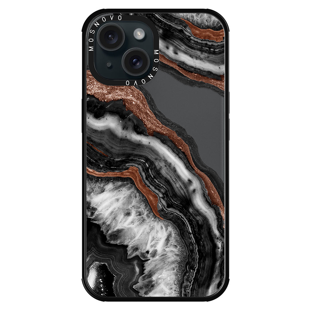 Black Agate Phone Case - iPhone 15 Plus Case - MOSNOVO