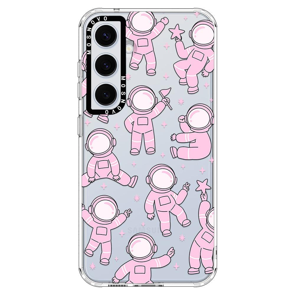 Pink Astronaut Phone Case - Samsung Galaxy S24 Plus Case