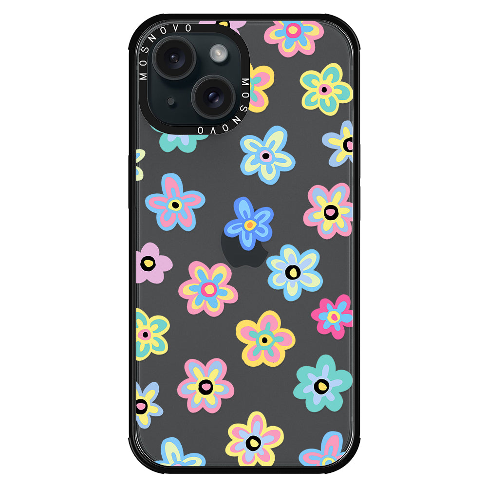 Groovy Flower Phone Case - iPhone 15 Plus Case - MOSNOVO