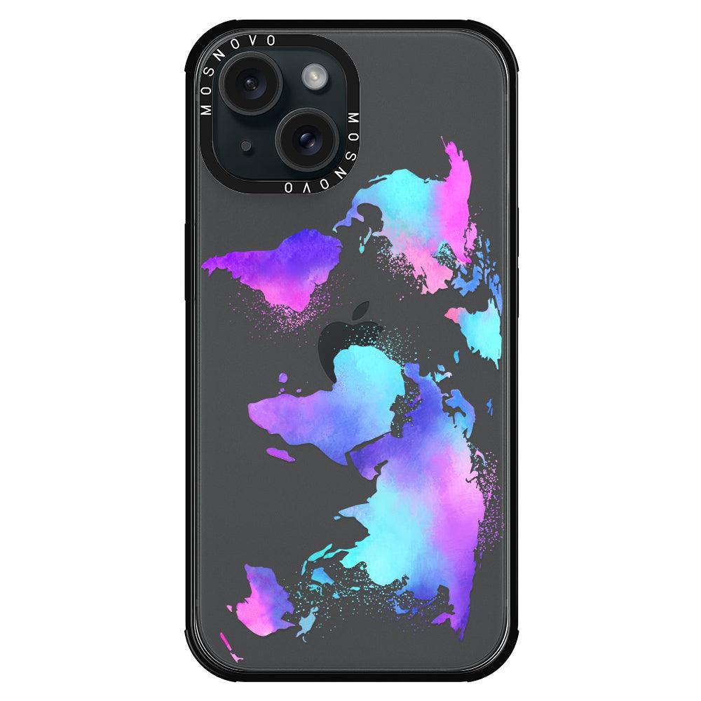 Psychedelic World Map Phone Case - iPhone 15 Case - MOSNOVO