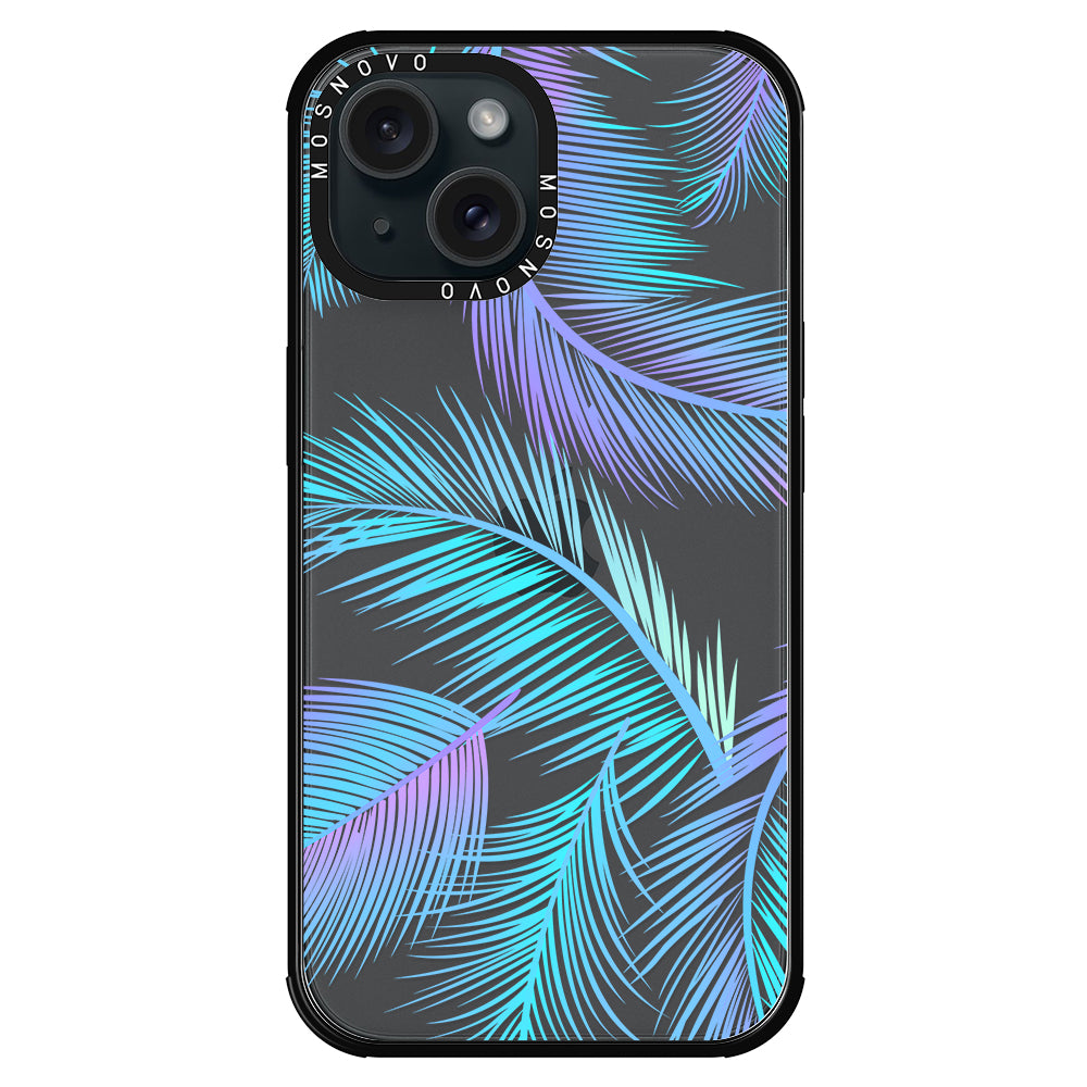 Gradient Tropical Palm Leaf Phone Case - iPhone 15 Case - MOSNOVO