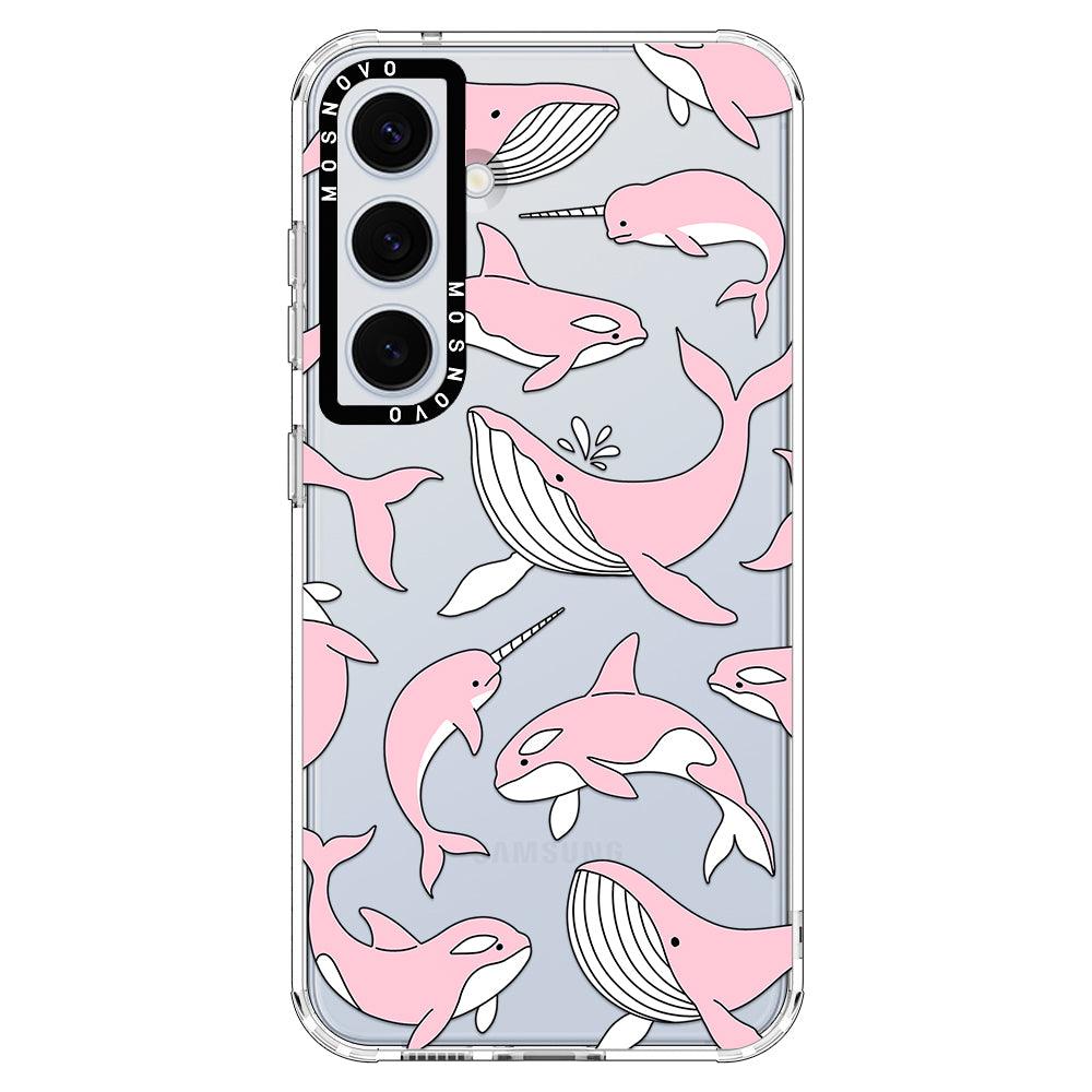 Pink Whales Phone Case - Samsung Galaxy S24 Plus Case