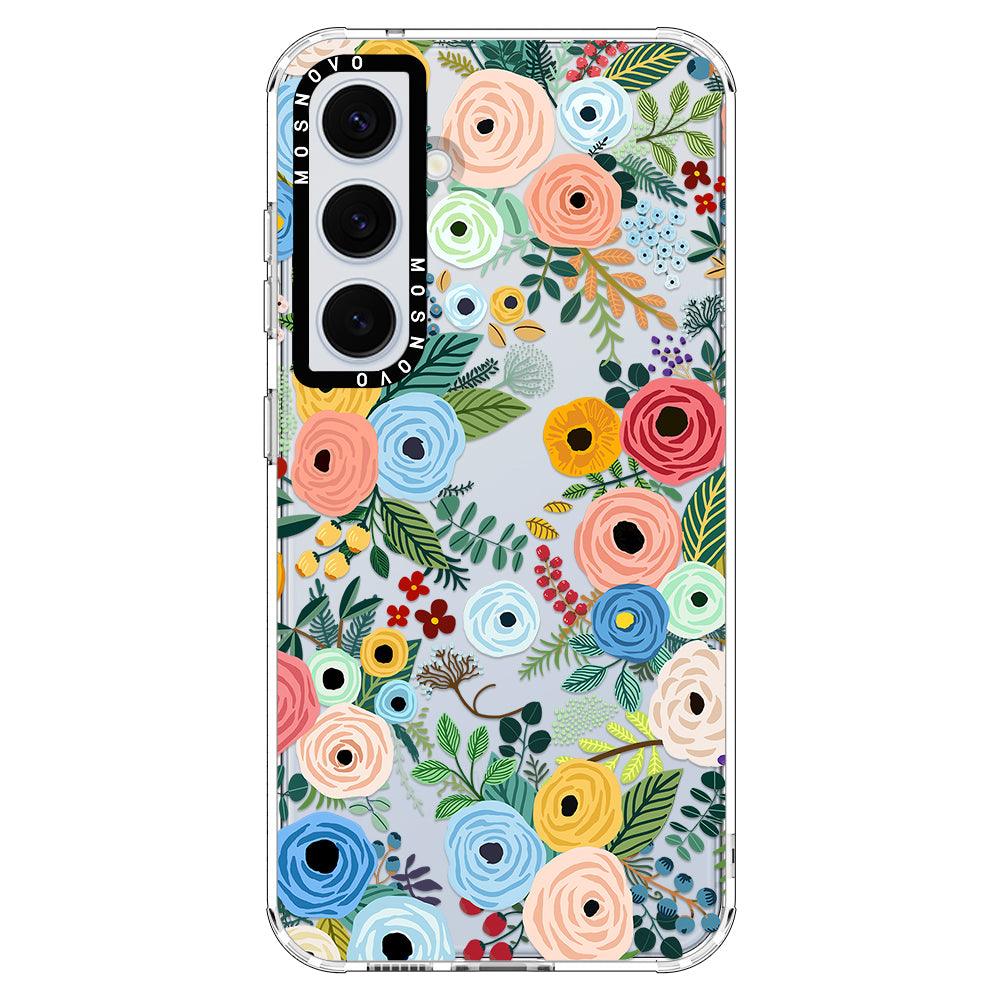 Pastel Floral Garden Phone Case - Samsung Galaxy S24 Plus Case - MOSNOVO