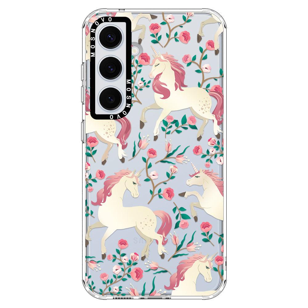 Unicorn Flower Garden Phone Case - Samsung Galaxy S24 Plus Case - MOSNOVO