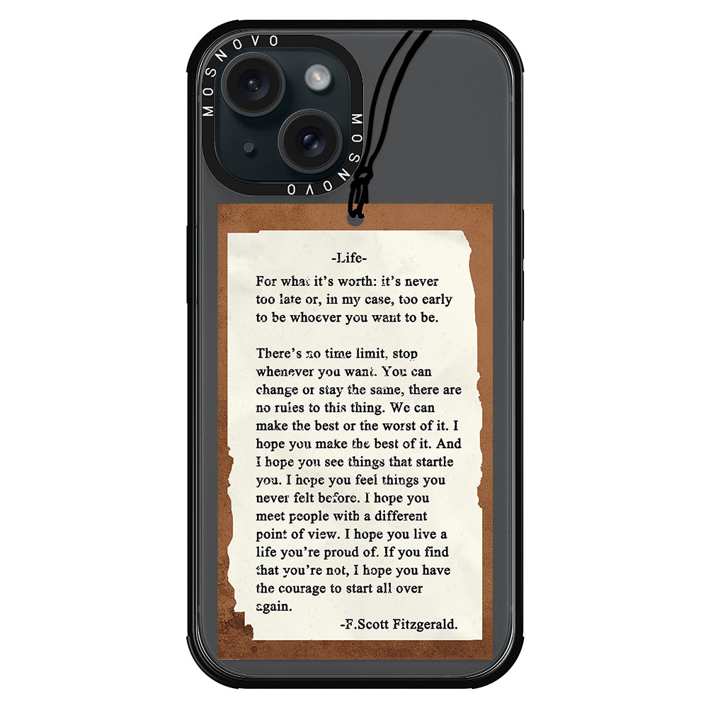 Life Quote Phone Case - iPhone 15 Case - MOSNOVO