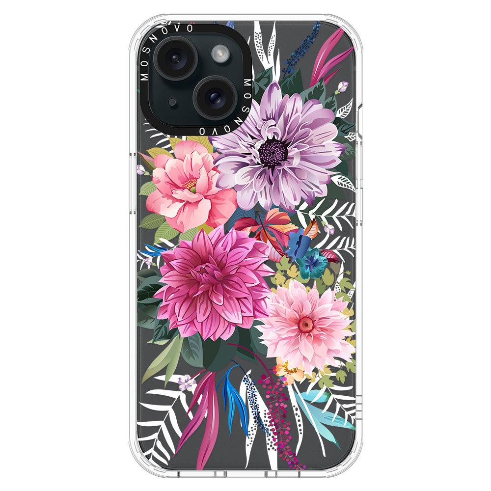 Dahlia Bloom Phone Case - iPhone 15 Plus Case - MOSNOVO