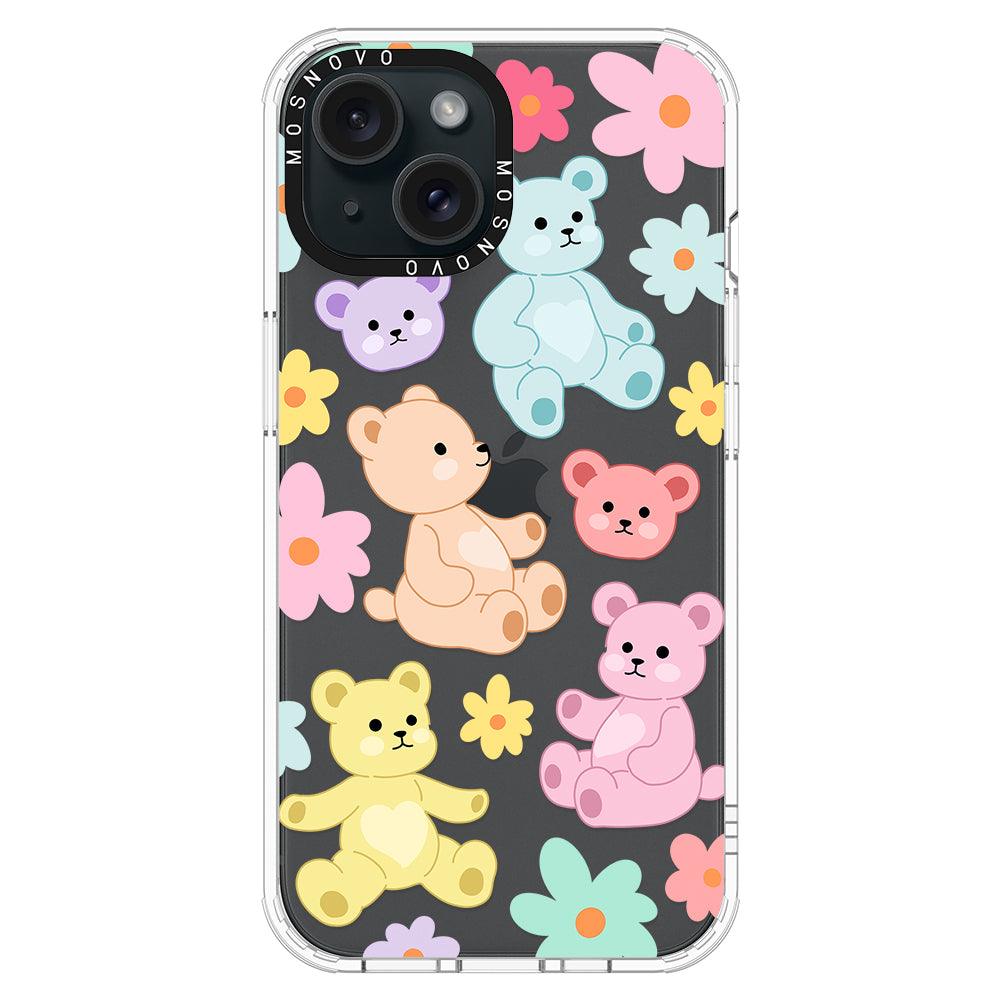 Cute Teddy Bear Phone Case - iPhone 15 Case - MOSNOVO