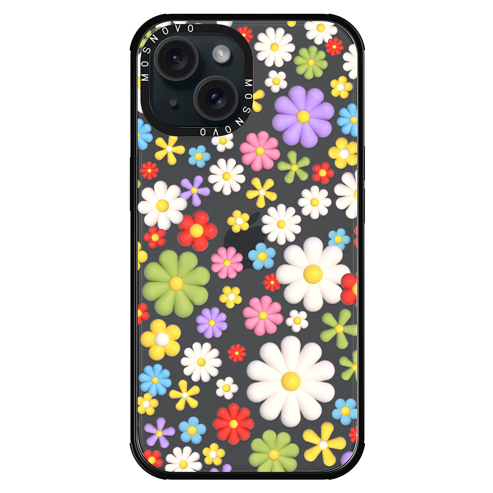 3D Flowers Phone Case - iPhone 15 Case - MOSNOVO