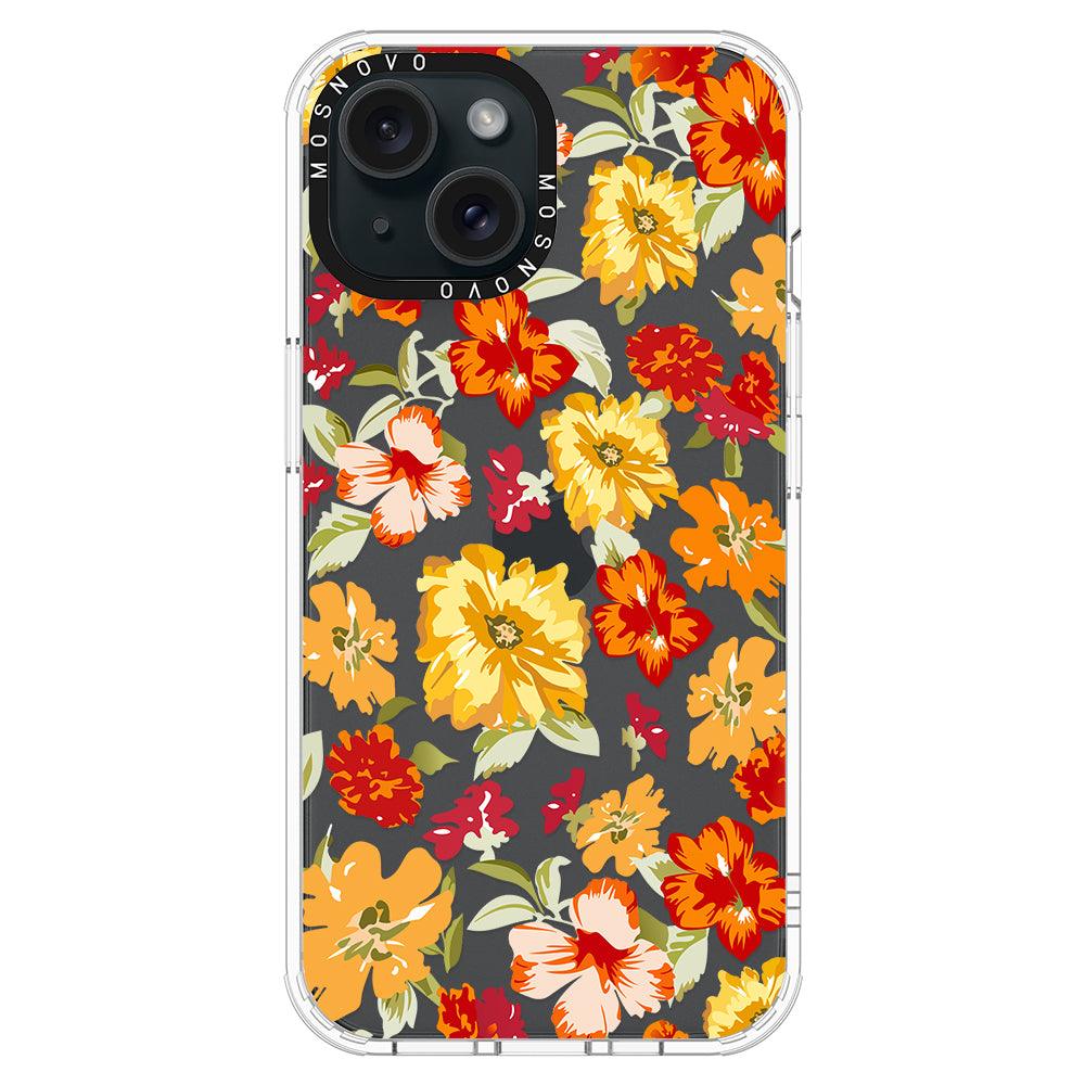 70s Boho Yellow Flower Phone Case - iPhone 15 Plus Case - MOSNOVO