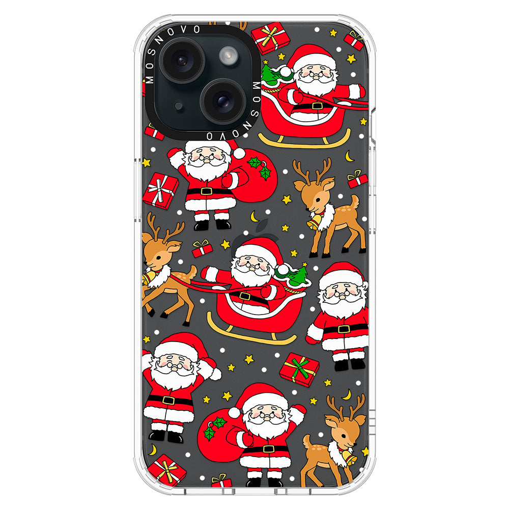 Cute Santa Claus Deer Phone Case - iPhone 15 Case - MOSNOVO