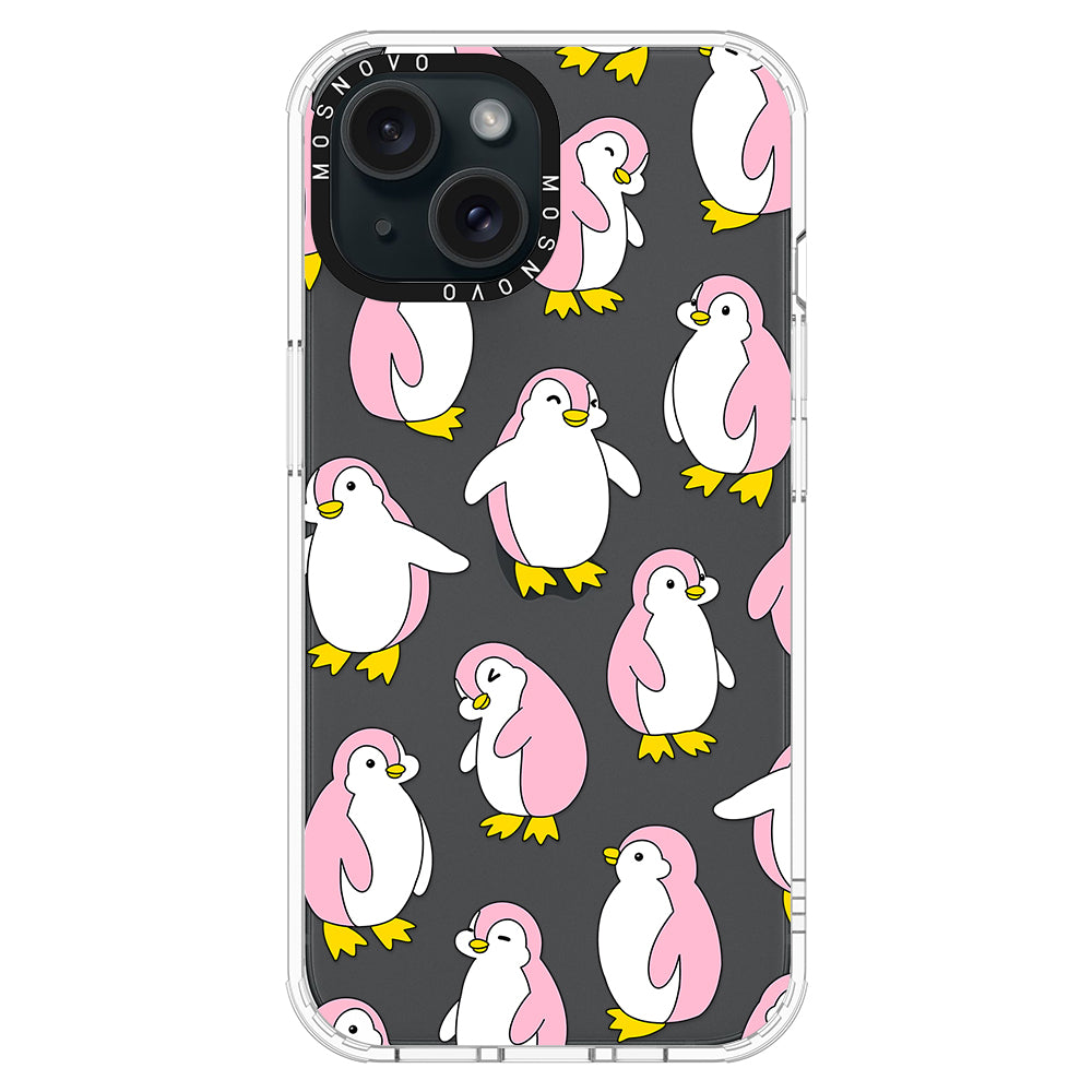 Pink Penguins Phone Case - iPhone 15 Case - MOSNOVO